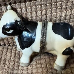 Charming Black and White Cow Figurine